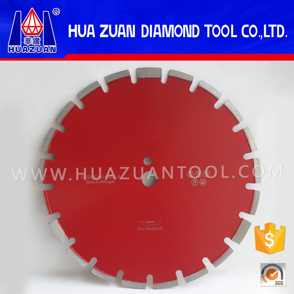 350mm*25.4mm Asphalt Cutting Diamond Blade