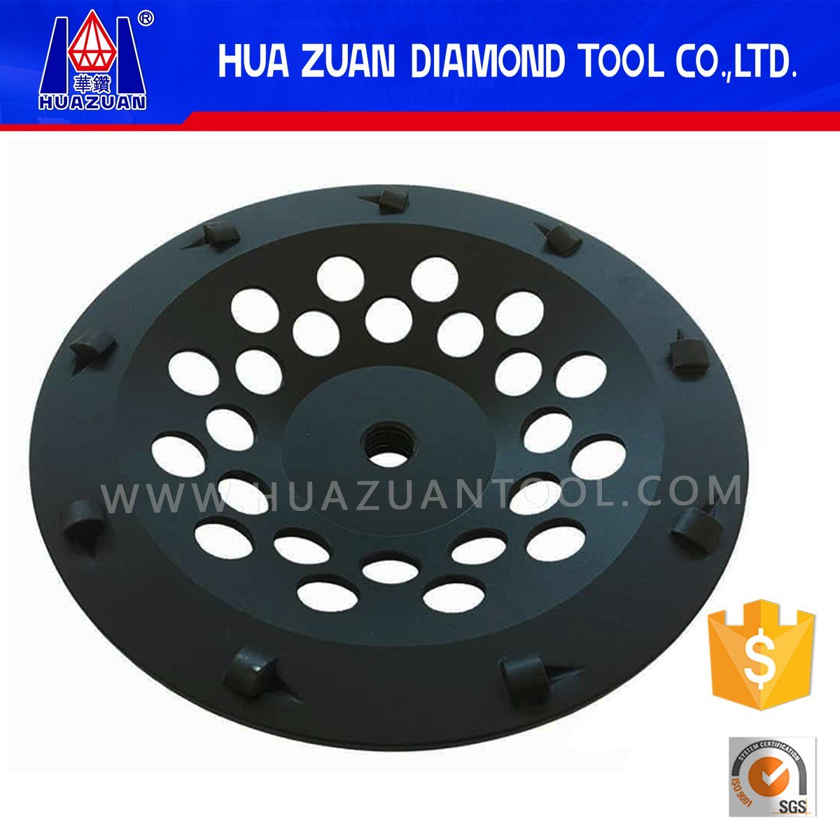 PCD Diamond Grinding Cup Wheels for Floor, PDC Cups Grinding Segmented Disc