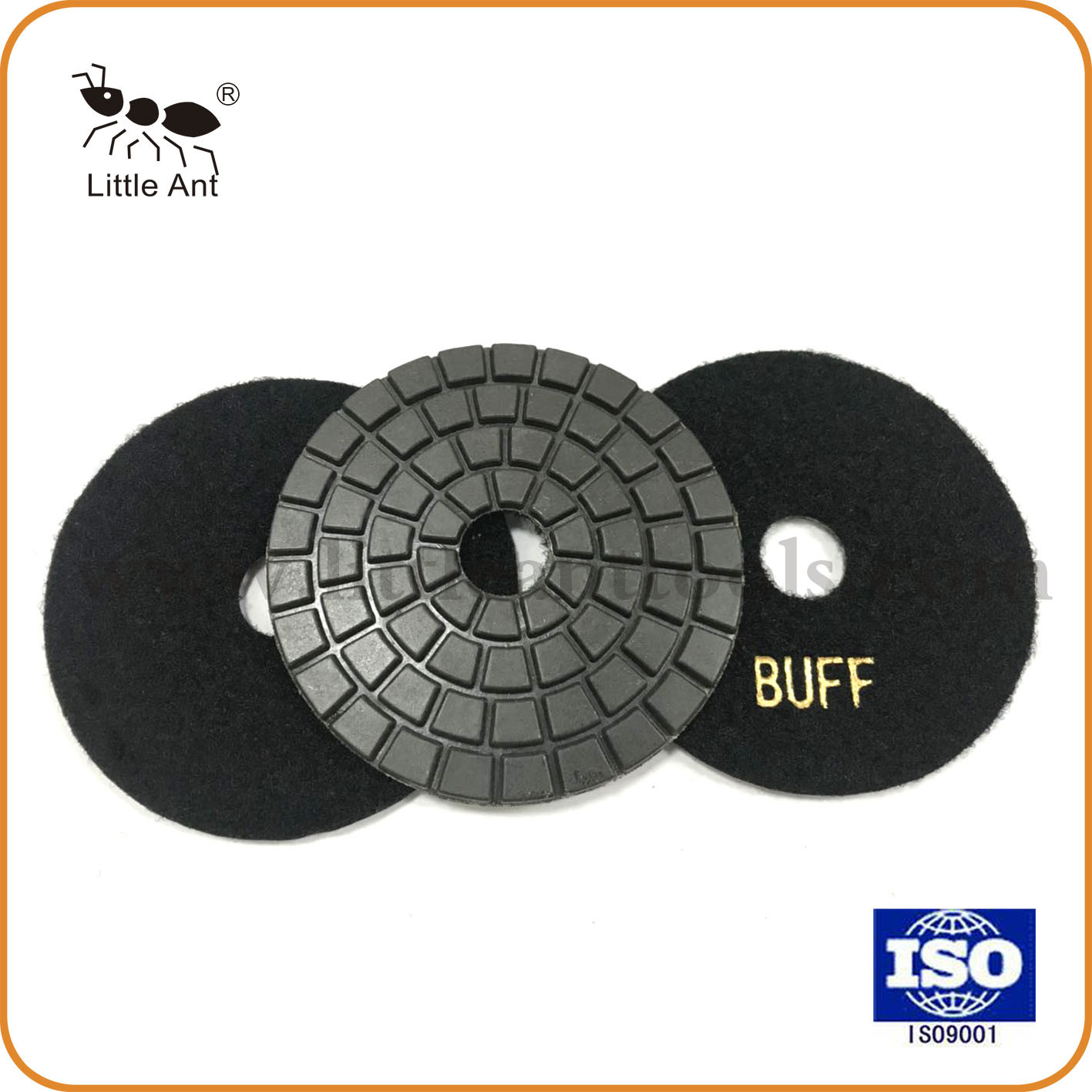 Premium Quality 4'' Black White Buff Diamond Stone Resin Polishing Pads