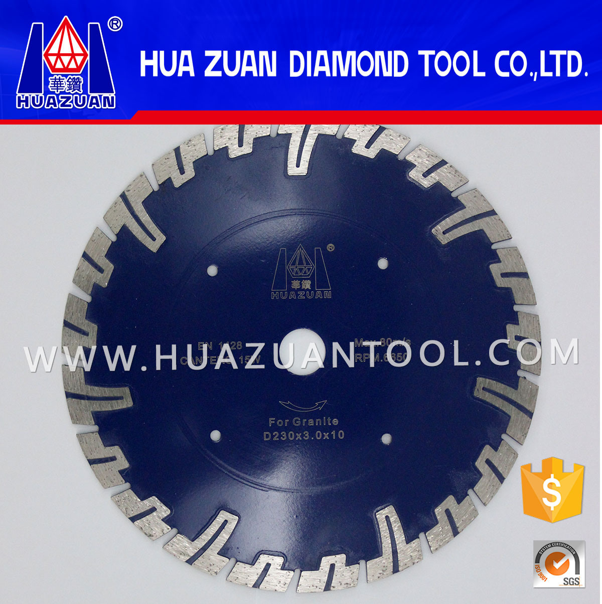 Heavy Duty Segmented Saw Blade with Circular Protective Segment