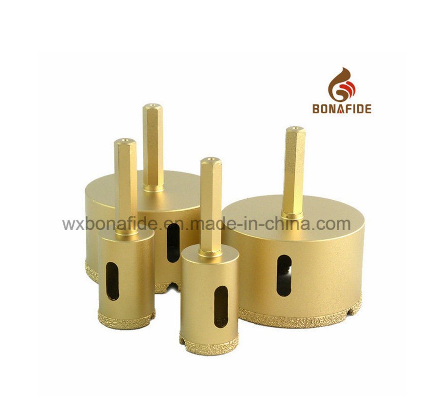 Vacuum Brazed Diamond Core Drill Bit Hex. Thread Shank