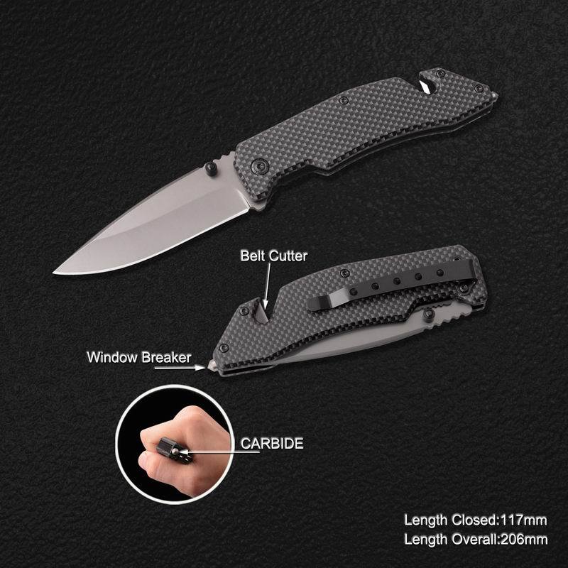 Survival Knife with Carbide Window Breaker (31016CBD)