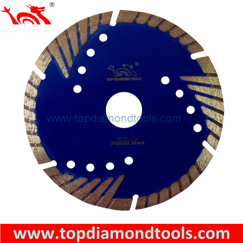 Hot Press Sintered Turbo Diamond Saw Blade with Side Protection Teeth