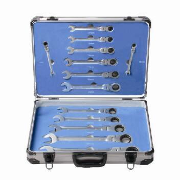 13 PCS Top Kraft Ratchet Wrench Spanner Set in Alu Case