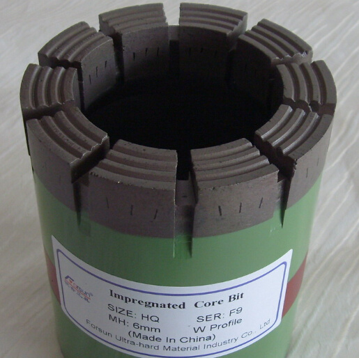 W Crown Profile Diamond Core Drill Bit for Hard Rock Drilling